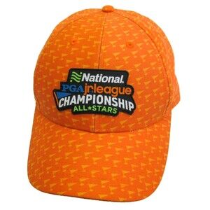 PGA Golf Junior League Orange Baseball Cap Hat Adult Adjustable Sports Logo